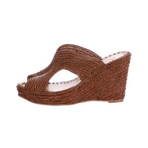 Carrie Forbes Raffia Brown Women’s Wedge Sandals